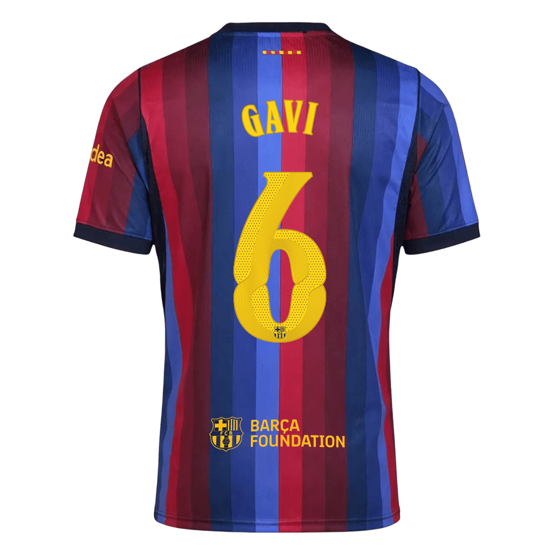 Tricouri Fotbal Barcelona GAVI #6 Acasă 2026/27 - UCL - Premium