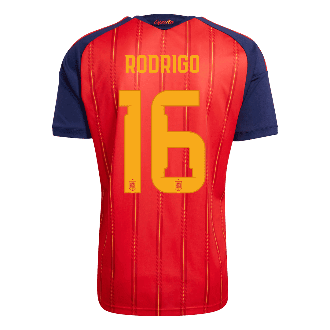 Tricouri Fotbal Spania RODRIGO #16 Acasă Cupa Mondială 2026 Champion Edition - Premium