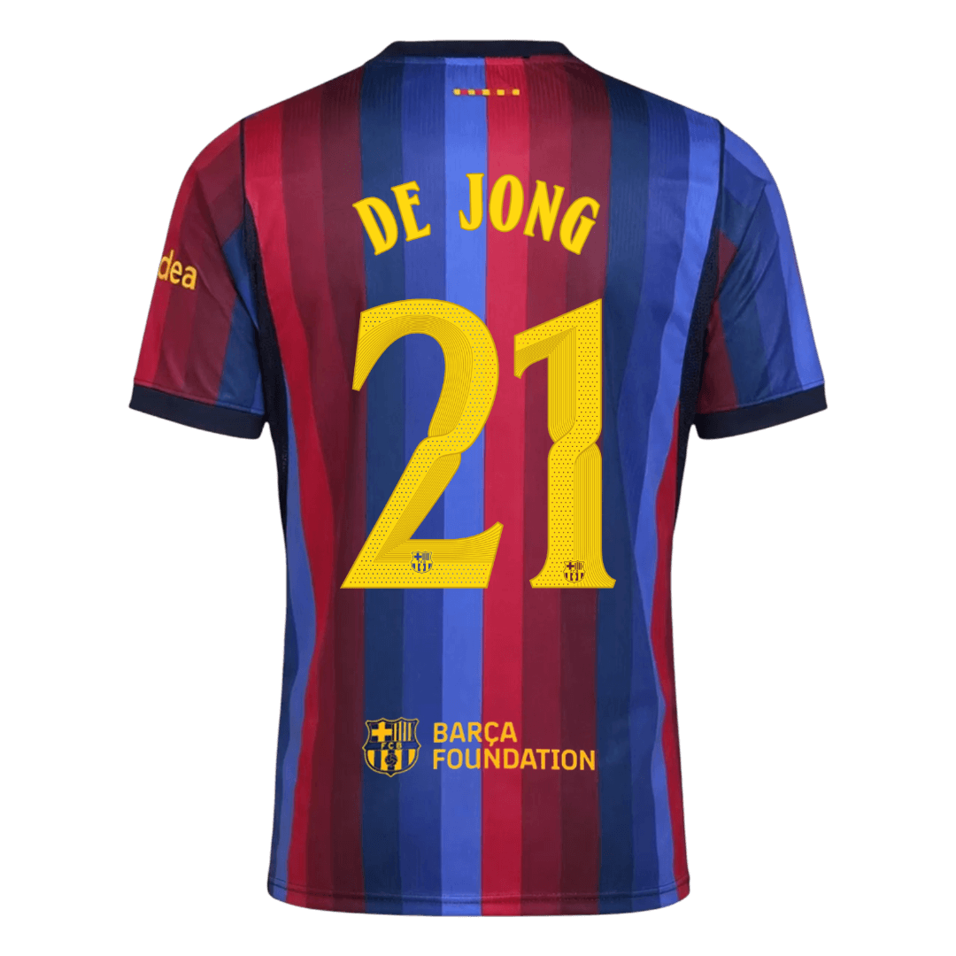 Tricouri Fotbal Barcelona DE JONG #21 Acasă 2026/27 - UCL - Premium