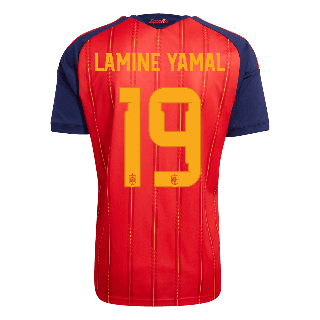 Tricouri Fotbal Spania LAMINE YAMAL #19 Acasă Cupa Mondială 2026 Authentic - Champion Edition