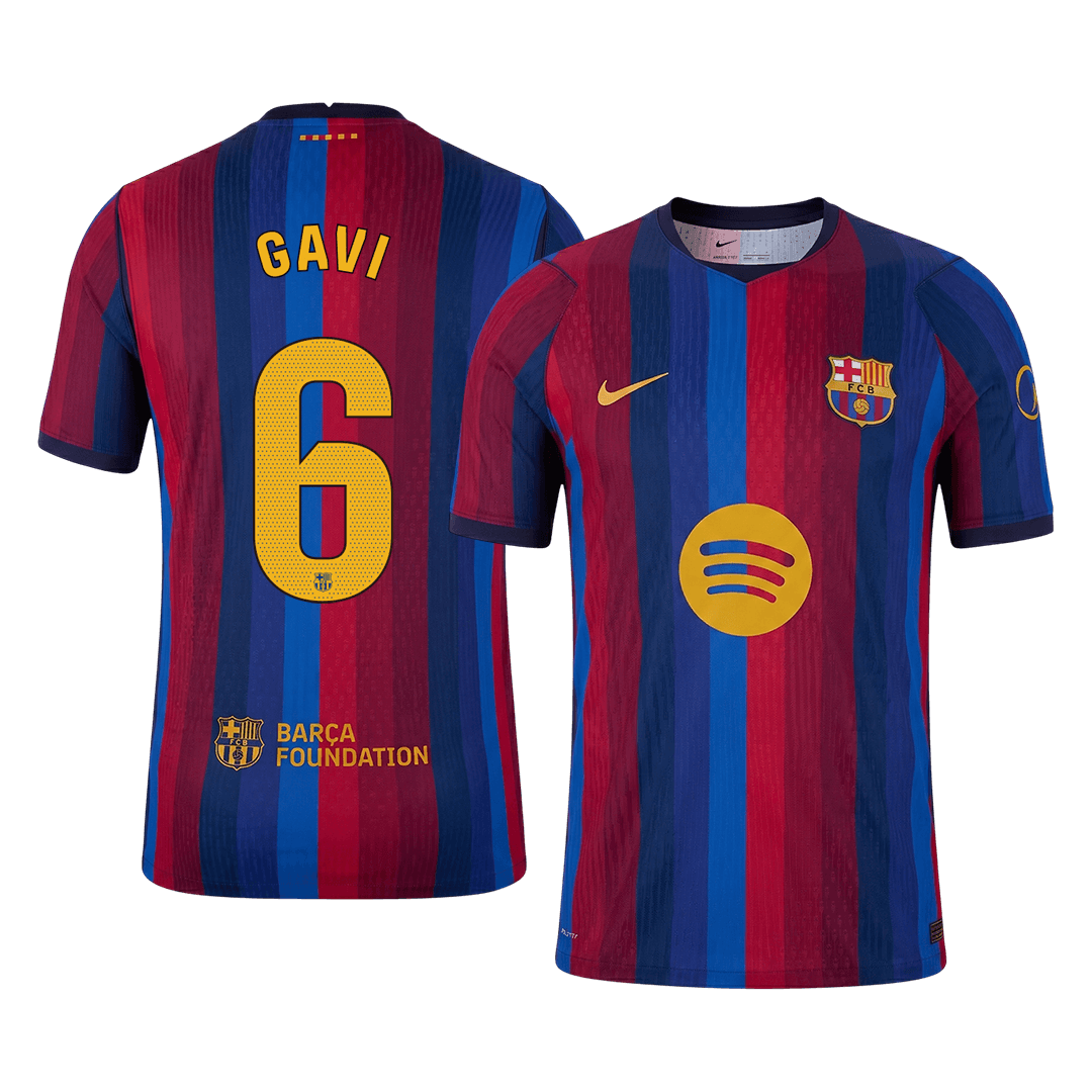 Tricouri Fotbal Barcelona GAVI #6 Acasă 2026/27 Authentic