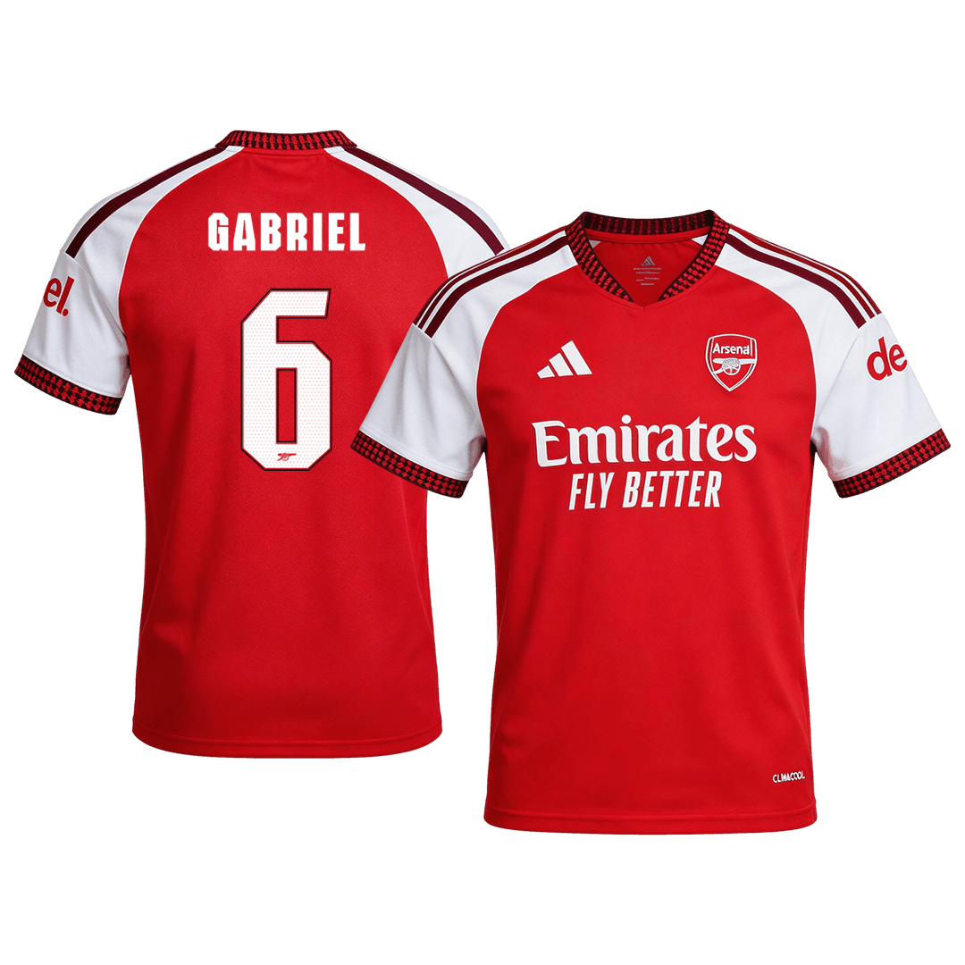 Tricouri Fotbal Arsenal GABRIEL #6 Acasă 2026/27 - UCL - Premium