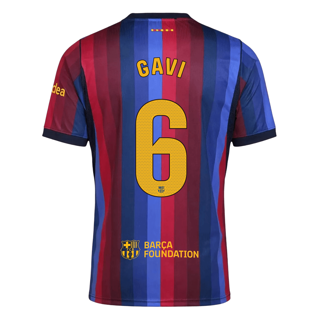 Tricouri Fotbal Barcelona GAVI #6 Acasă 2026/27 - Premium