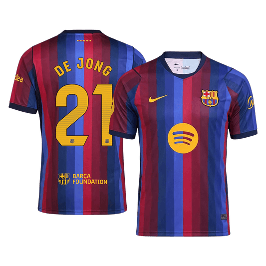 Tricouri Fotbal Barcelona DE JONG #21 Acasă 2026/27 - Premium