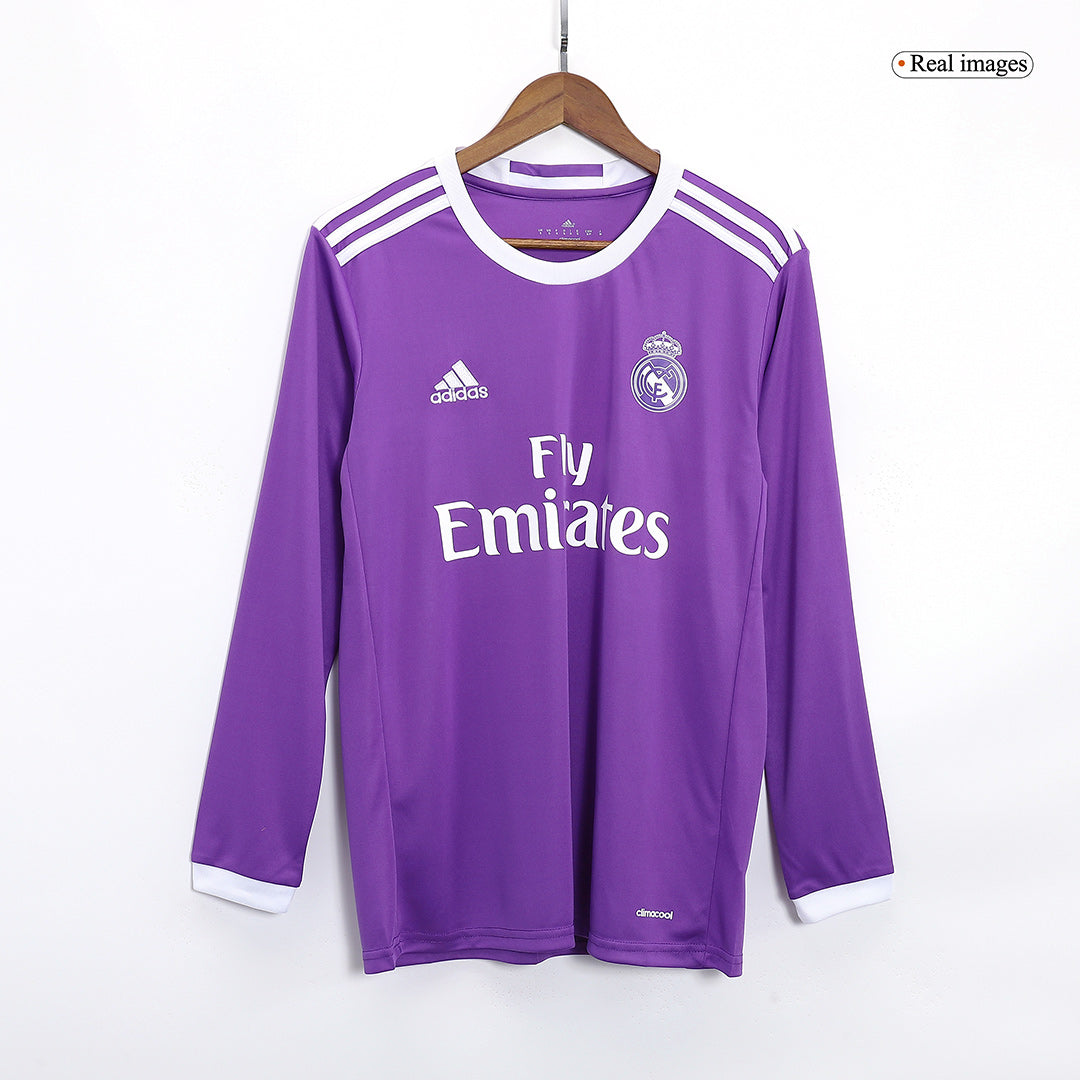 Tricouri Fotbal Vintage Real Madrid BENZEMA #9 Deplasare 2016/17 Mânecă Lungă