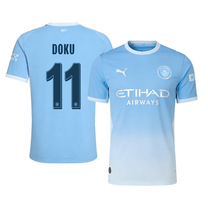 Tricouri Fotbal Manchester City DOKU #11 Acasă 2026/27 Authentic - UCL
