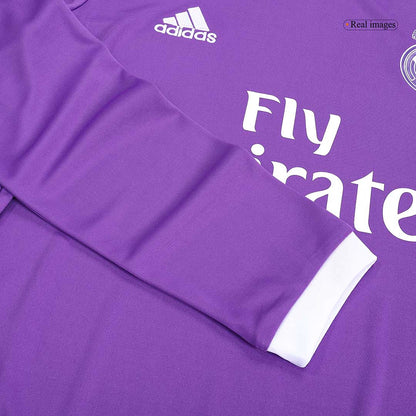 Tricouri Fotbal Vintage Real Madrid BENZEMA #9 Deplasare 2016/17 Mânecă Lungă