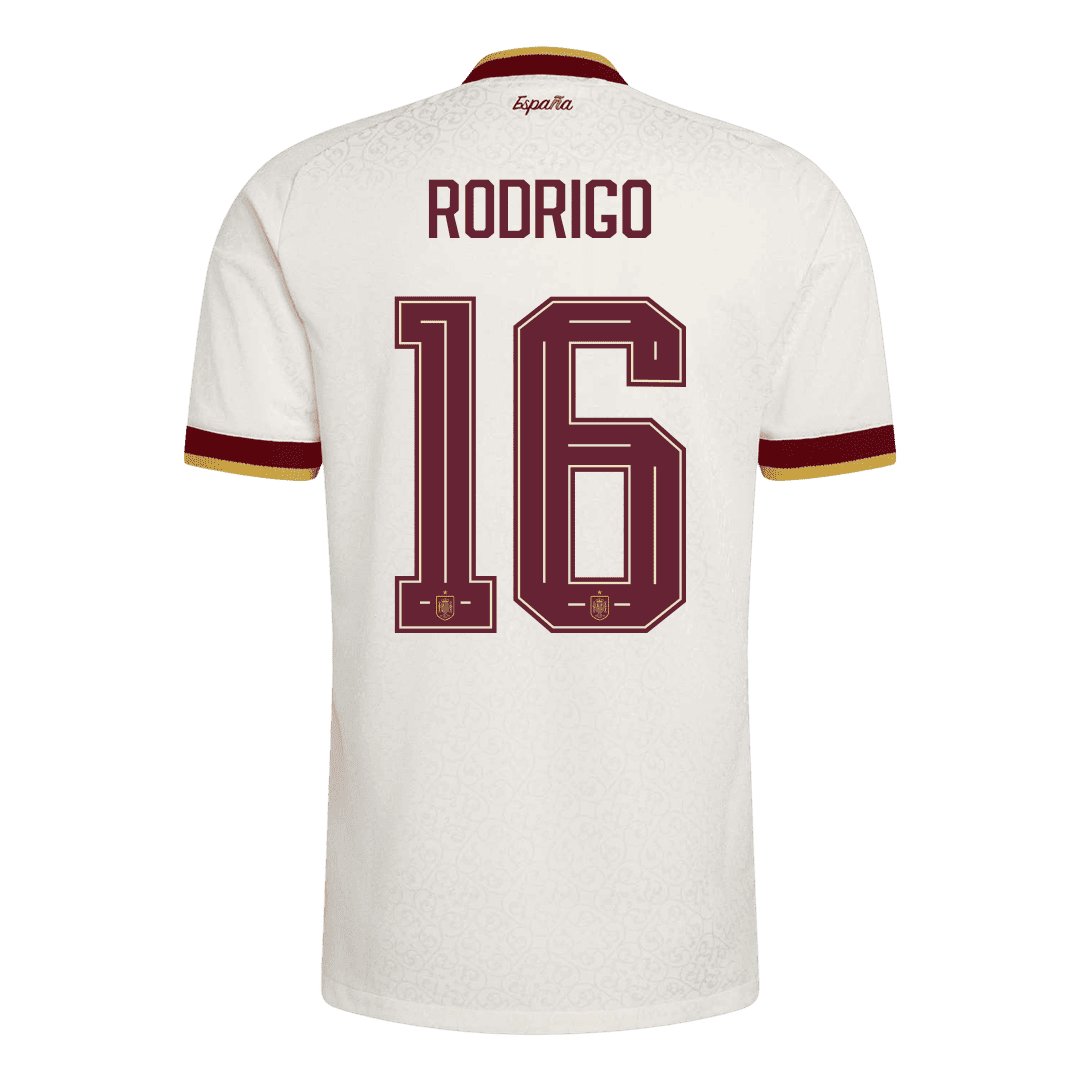 Tricouri Fotbal Spania RODRIGO #16 Deplasare Cupa Mondială 2026 Authentic - Champion Edition