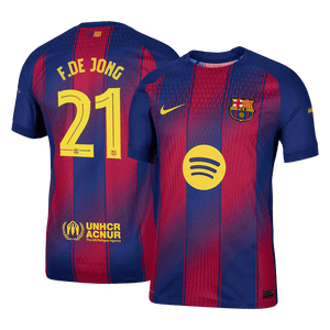 Tricouri Fotbal Barcelona F.DE JONG #21 Acasă 2025/26 Authentic - UCL