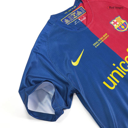 Tricouri Fotbal Vintage Barcelona MESSI #10 Acasă 2008/09 - UCL Final