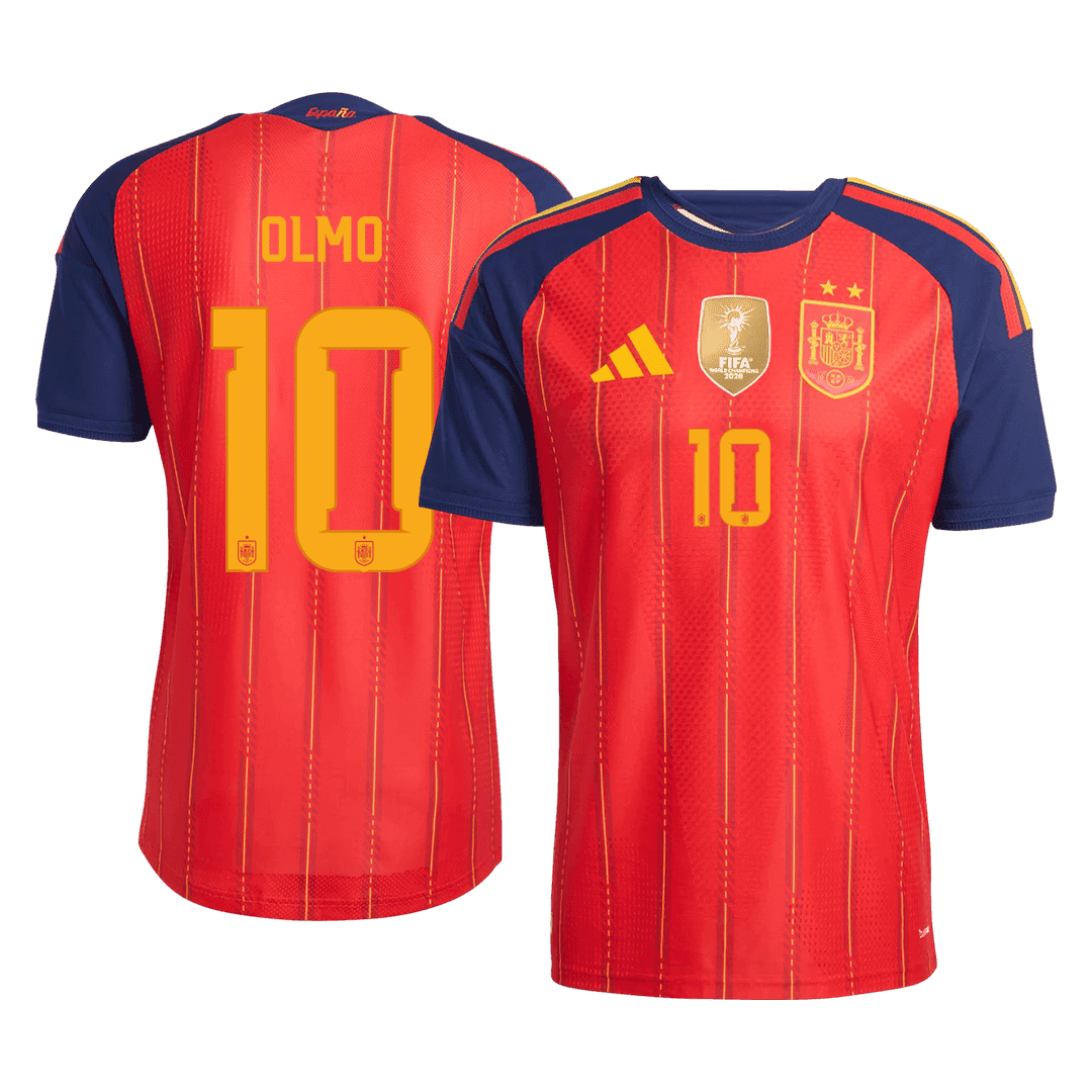 Tricouri Fotbal Spania OLMO #10 Acasă Cupa Mondială 2026 Authentic - Champion Edition