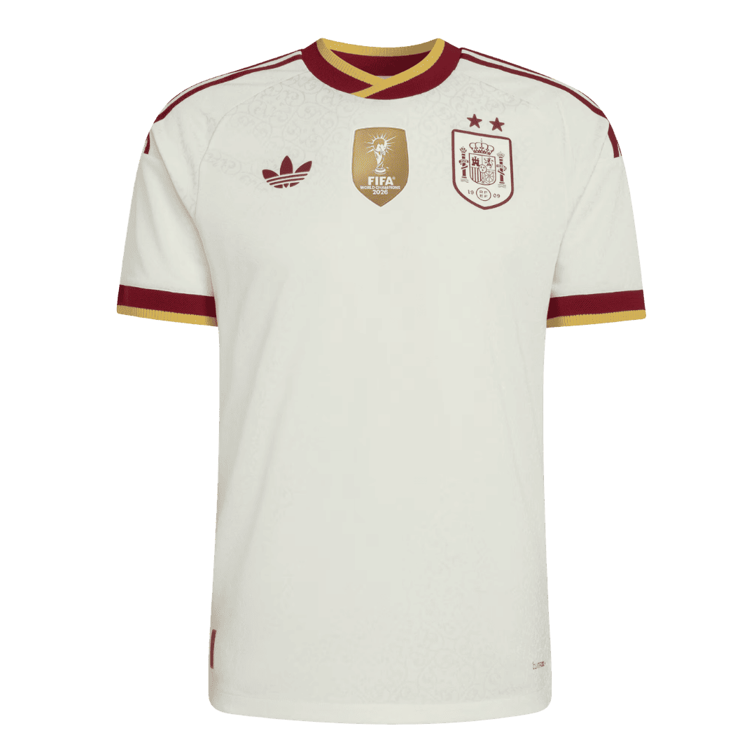 Tricouri Fotbal Spania Deplasare Cupa Mondială 2026 Authentic - Champion Edition