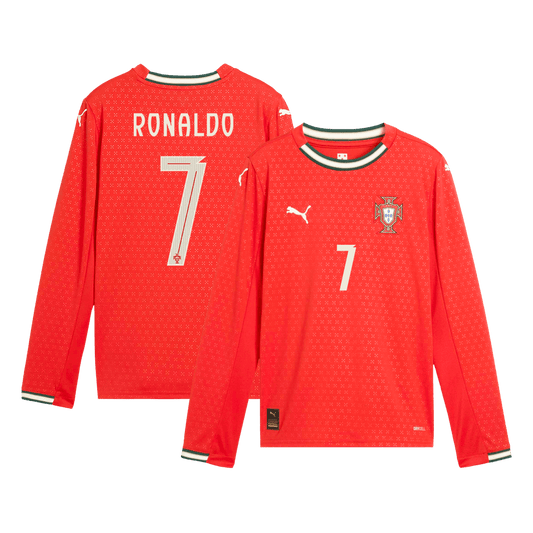 Tricouri Fotbal Portugalia RONALDO #7 Acasă 2025 Mânecă Lungă (mărime mare)