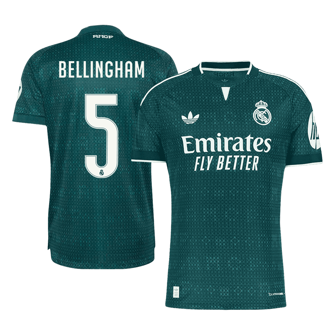 Tricouri Fotbal Real Madrid BELLINGHAM #5 Deplasare 2026/27 Authentic