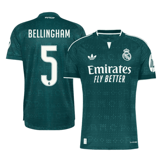 Tricouri Fotbal Real Madrid BELLINGHAM #5 Deplasare 2026/27 Authentic