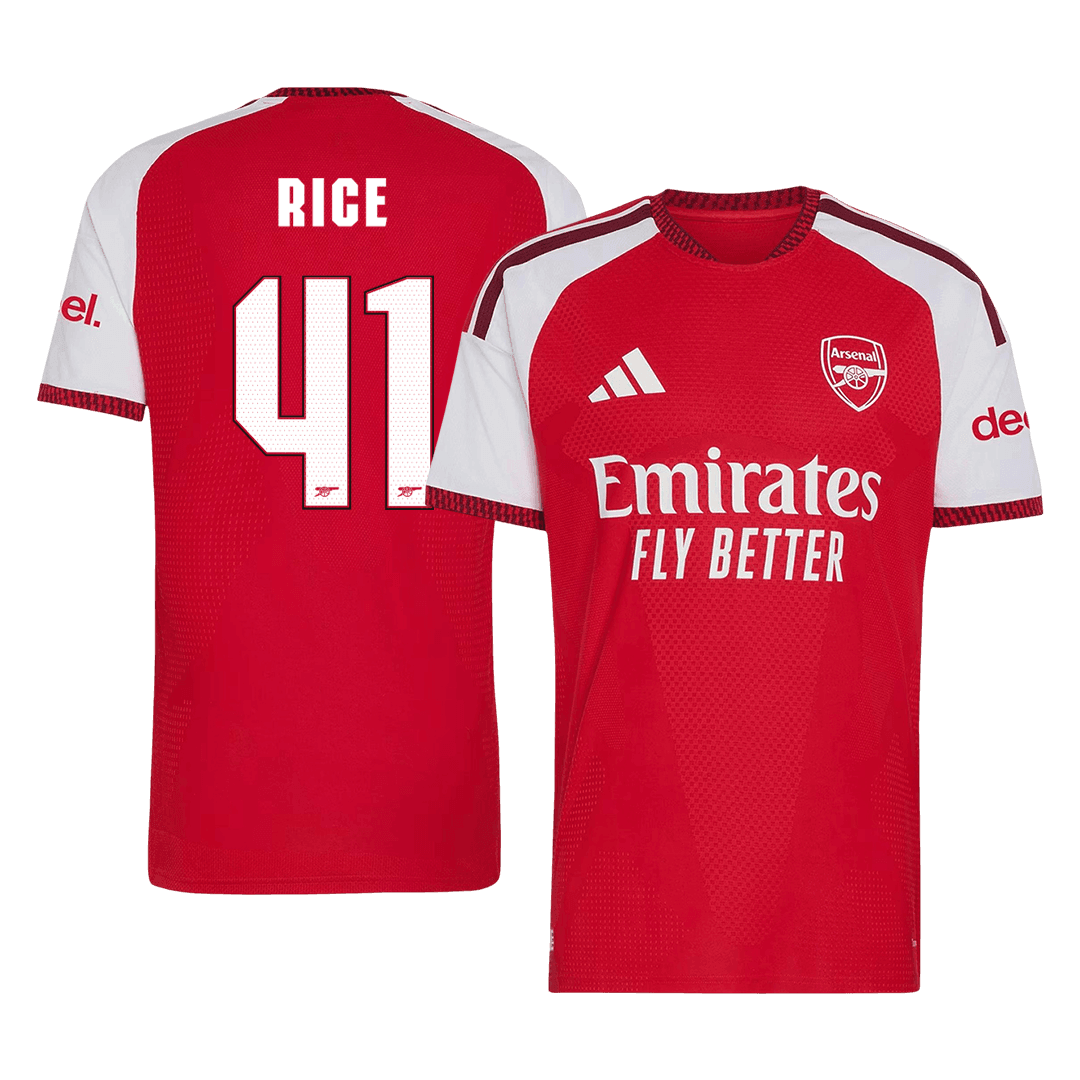Tricouri Fotbal Arsenal RICE #41 Acasă 2026/27 Authentic - UCL