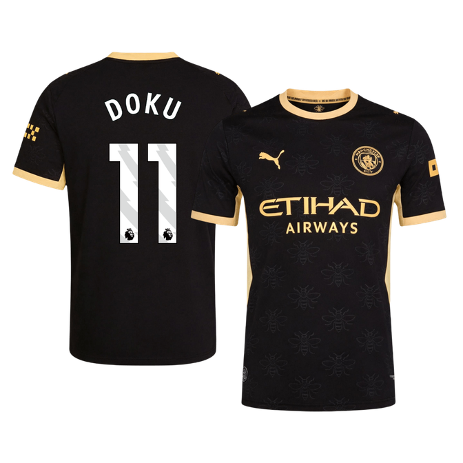 Tricouri Fotbal Manchester City DOKU #11 Deplasare 2026/27 Authentic