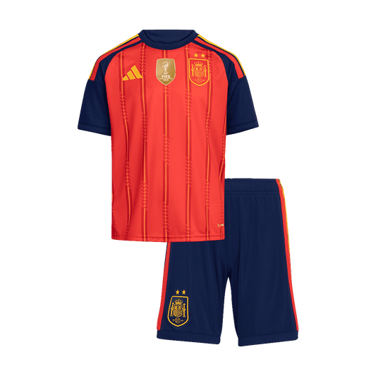 Set Tricouri Fotbal Spania Acasă Cupa Mondială 2026 Pentru Copii Champion Edition