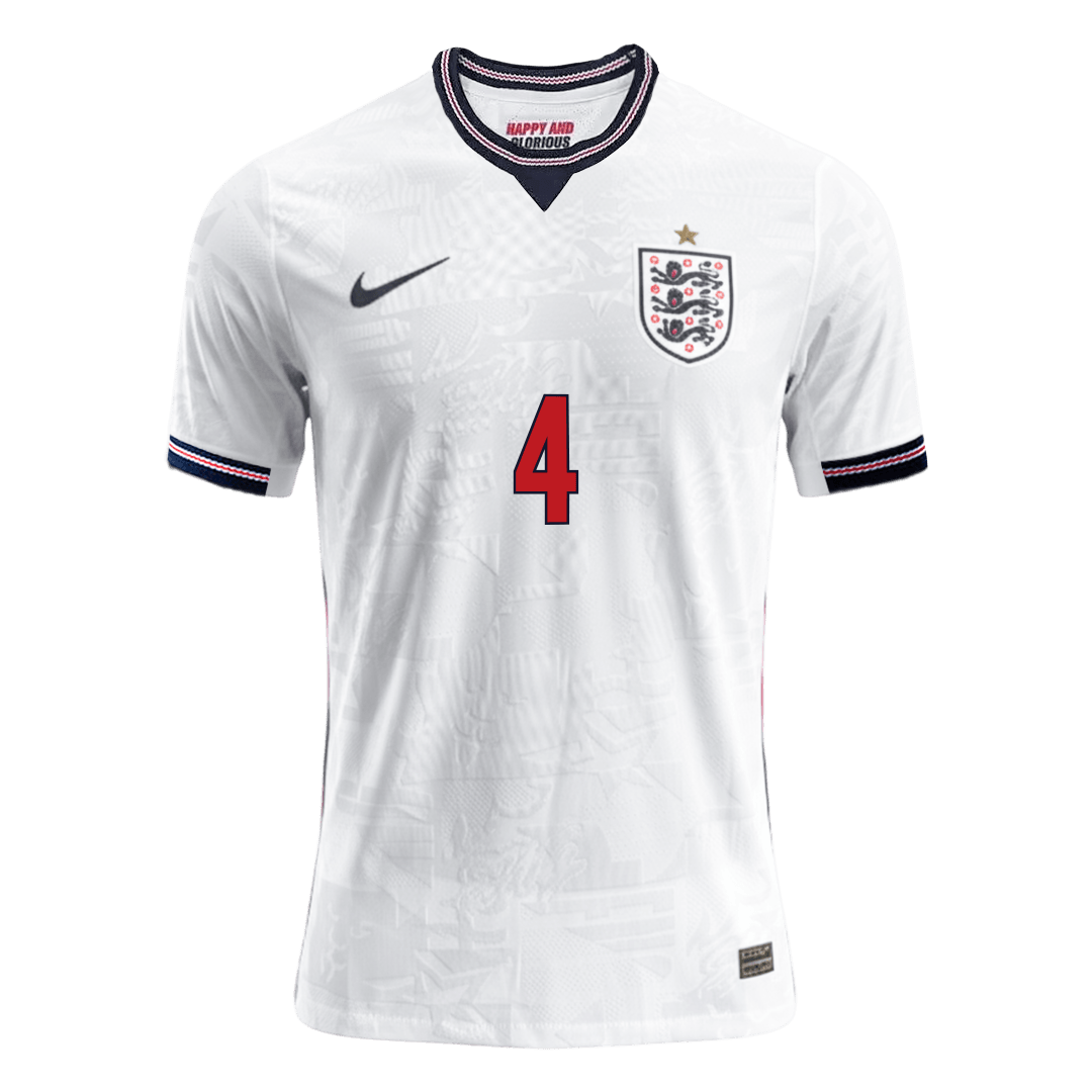 Tricouri Fotbal Anglia RICE #4 Acasă Cupa Mondială 2026 Authentic