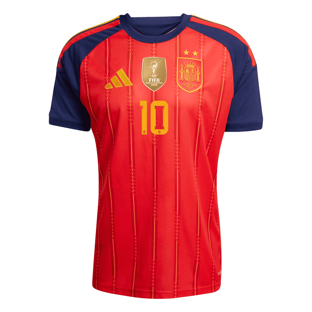 Tricouri Fotbal Spania OLMO #10 Acasă Cupa Mondială 2026 Champion Edition - Premium
