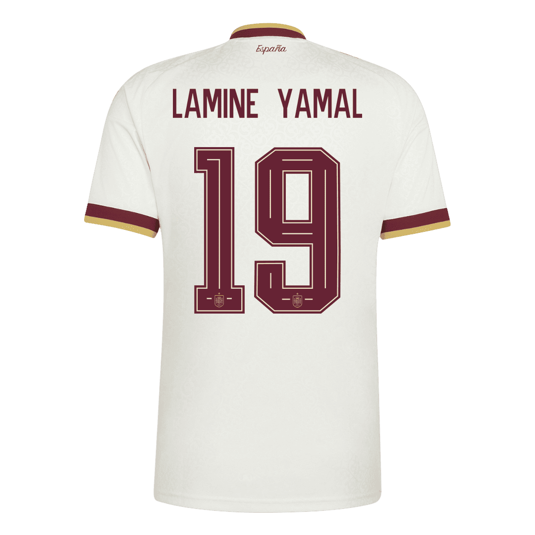 Tricouri Fotbal Spania LAMINE YAMAL #19 Deplasare Cupa Mondială 2026 - Champion Edition