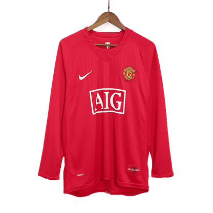 Tricouri Fotbal Vintage Manchester United ROONEY #10 Acasă 2007/08 Mânecă Lungă