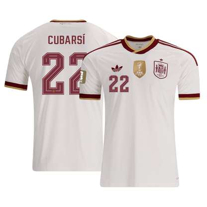 Tricouri Fotbal Spania CUBARSÍ #22 Deplasare Cupa Mondială 2026 - Champion Edition