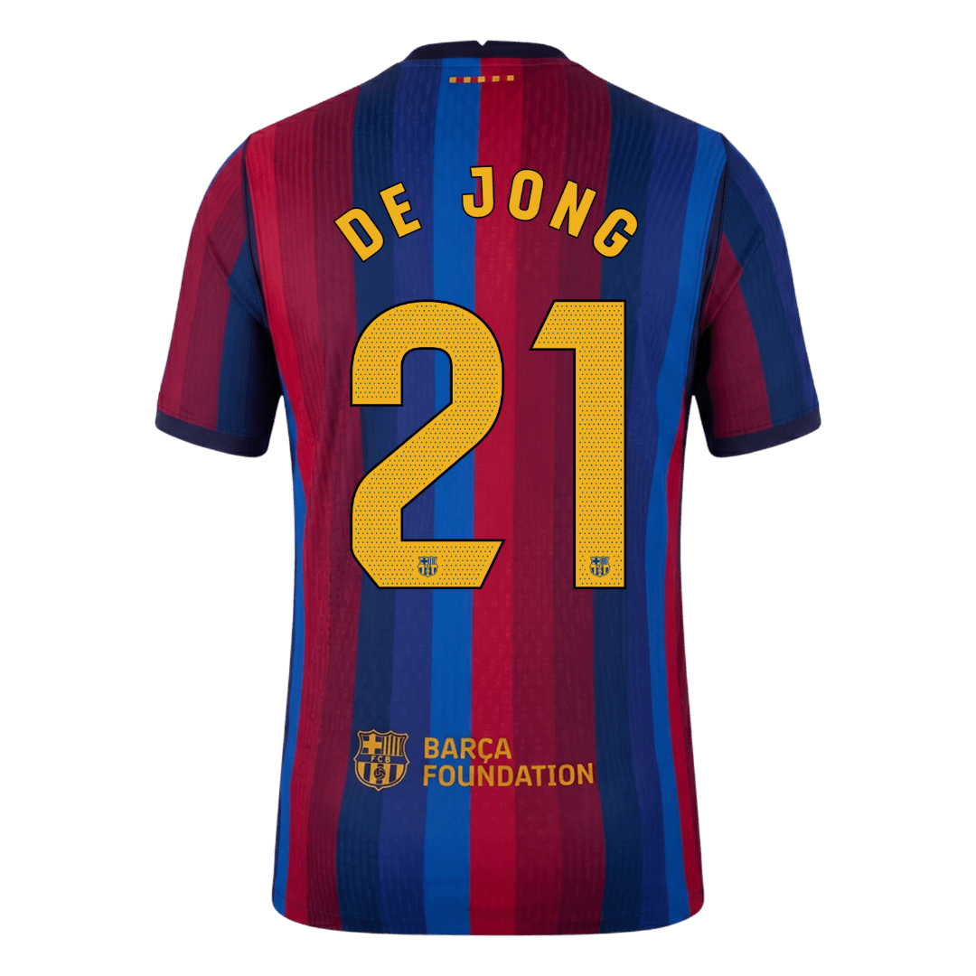 Tricouri Fotbal Barcelona DE JONG #21 Acasă 2026/27 Authentic