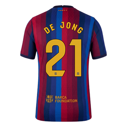 Tricouri Fotbal Barcelona DE JONG #21 Acasă 2026/27 Authentic