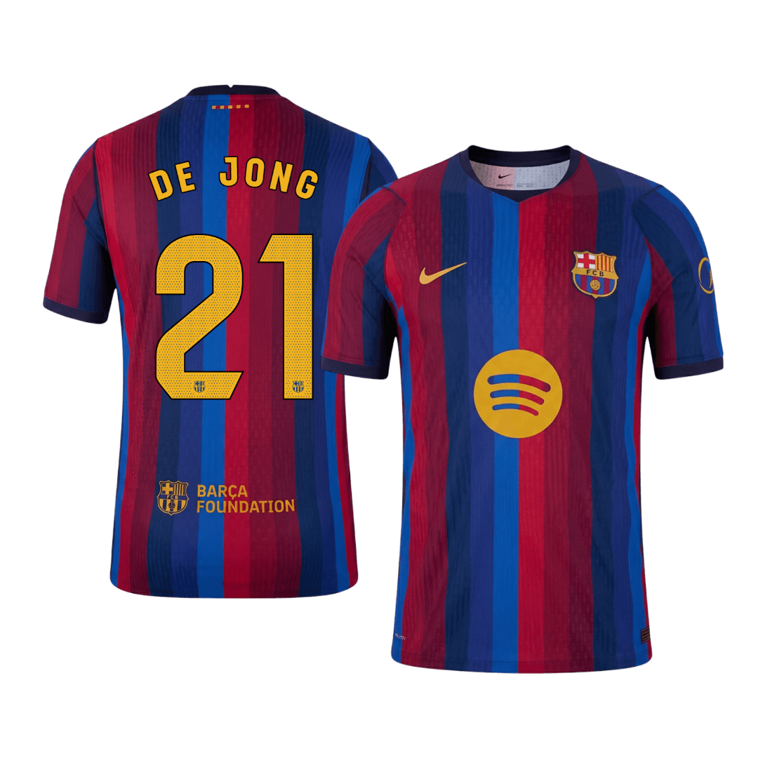 Tricouri Fotbal Barcelona DE JONG #21 Acasă 2026/27 Authentic