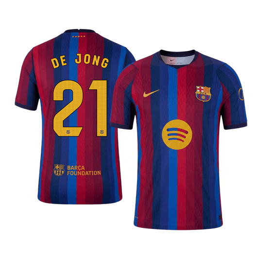 Tricouri Fotbal Barcelona DE JONG #21 Acasă 2026/27 Authentic