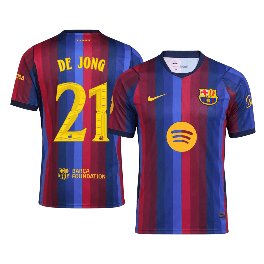 Tricouri Fotbal Barcelona DE JONG #21 Acasă 2026/27 - UCL - Premium