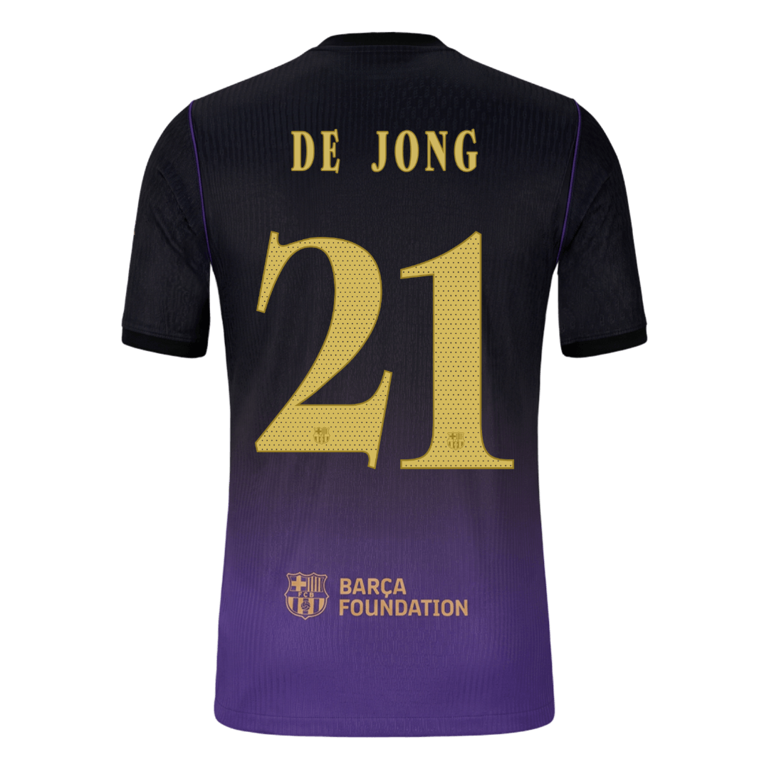 Tricouri Fotbal Barcelona DE JONG #21 Deplasare 2026/27 Authentic - UCL