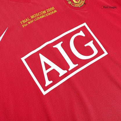 Tricouri Fotbal Vintage Manchester United ROONEY #10 Acasă 2007/08 Mânecă Lungă - UCL Final