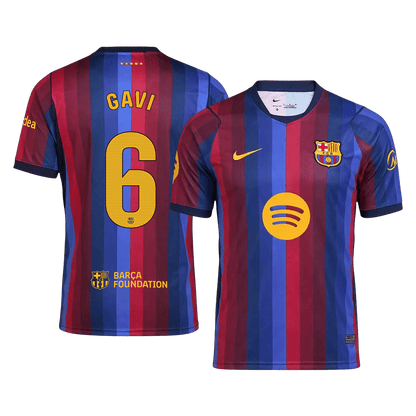 Tricouri Fotbal Barcelona GAVI #6 Acasă 2026/27 - Premium