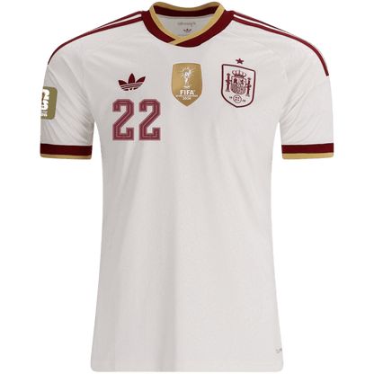 Tricouri Fotbal Spania CUBARSÍ #22 Deplasare Cupa Mondială 2026 Authentic - Champion Edition