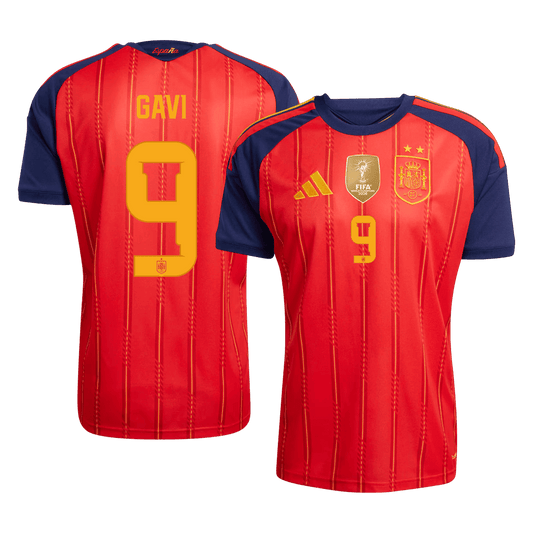 Tricouri Fotbal Spania GAVI #9 Acasă Cupa Mondială 2026 Champion Edition - Premium
