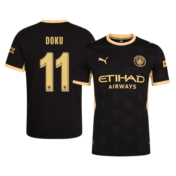 Tricouri Fotbal Manchester City DOKU #11 Deplasare 2026/27 Authentic - UCL