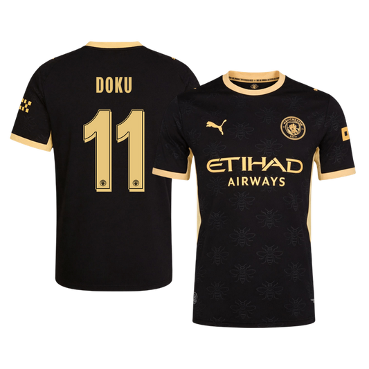 Tricouri Fotbal Manchester City DOKU #11 Deplasare 2026/27 Authentic - UCL
