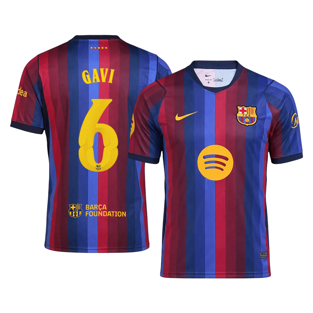 Tricouri Fotbal Barcelona GAVI #6 Acasă 2026/27 - UCL - Premium