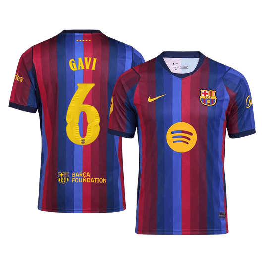 Tricouri Fotbal Barcelona GAVI #6 Acasă 2026/27 - UCL - Premium