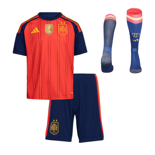 Set Tricouri Fotbal Spania Acasă Cupa Mondială 2026 Pentru Copii Champion Edition