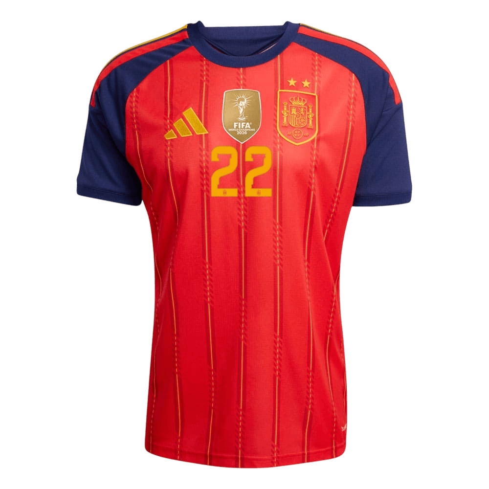Tricouri Fotbal Spania CUBARSÍ #22 Acasă Cupa Mondială 2026 Authentic - Champion Edition