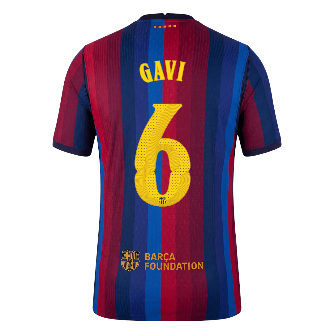 Tricouri Fotbal Barcelona GAVI #6 Acasă 2026/27 Authentic - UCL