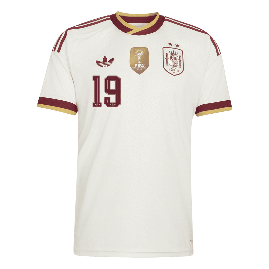 Tricouri Fotbal Spania LAMINE YAMAL #19 Deplasare Cupa Mondială 2026 - Champion Edition