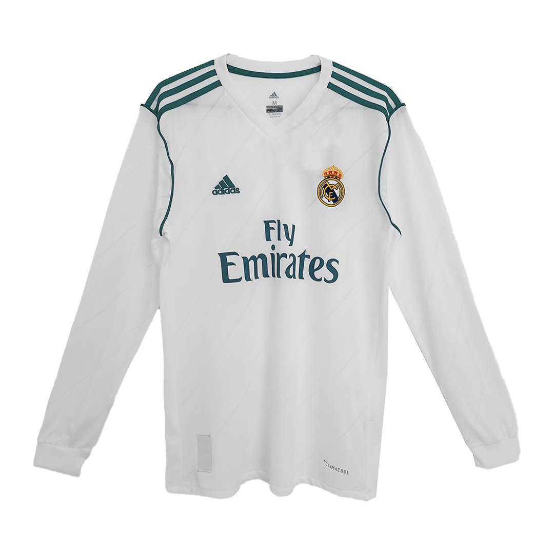 Tricouri Fotbal Vintage Real Madrid BENZEMA #9 Acasă 2017/18 Mânecă Lungă
