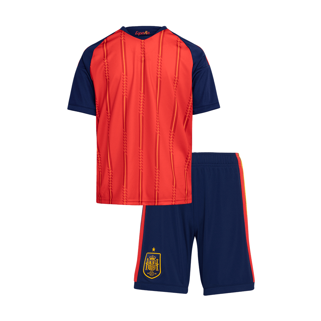 Set Tricouri Fotbal Spania Acasă Cupa Mondială 2026 Pentru Copii Champion Edition