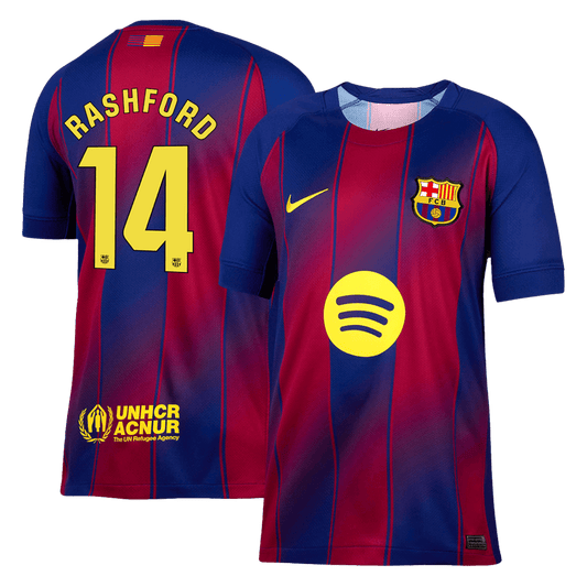 Tricouri Fotbal Barcelona RASHFORD #14 Acasă 2025/26 - Premium (mărime mare)