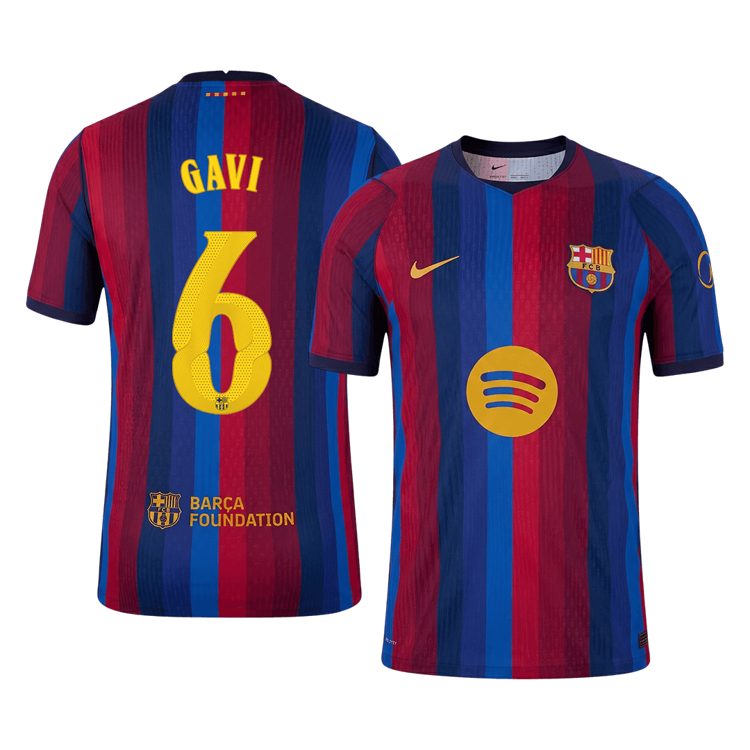 Tricouri Fotbal Barcelona GAVI #6 Acasă 2026/27 Authentic - UCL