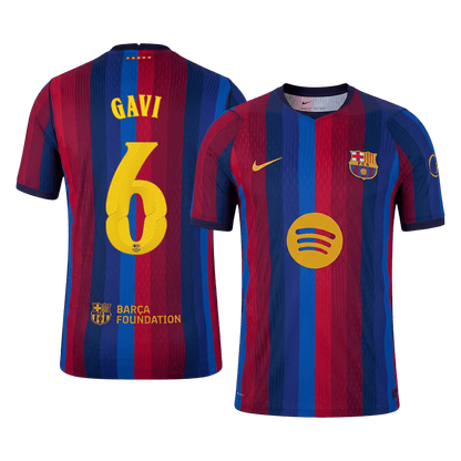 Tricouri Fotbal Barcelona GAVI #6 Acasă 2026/27 Authentic - UCL